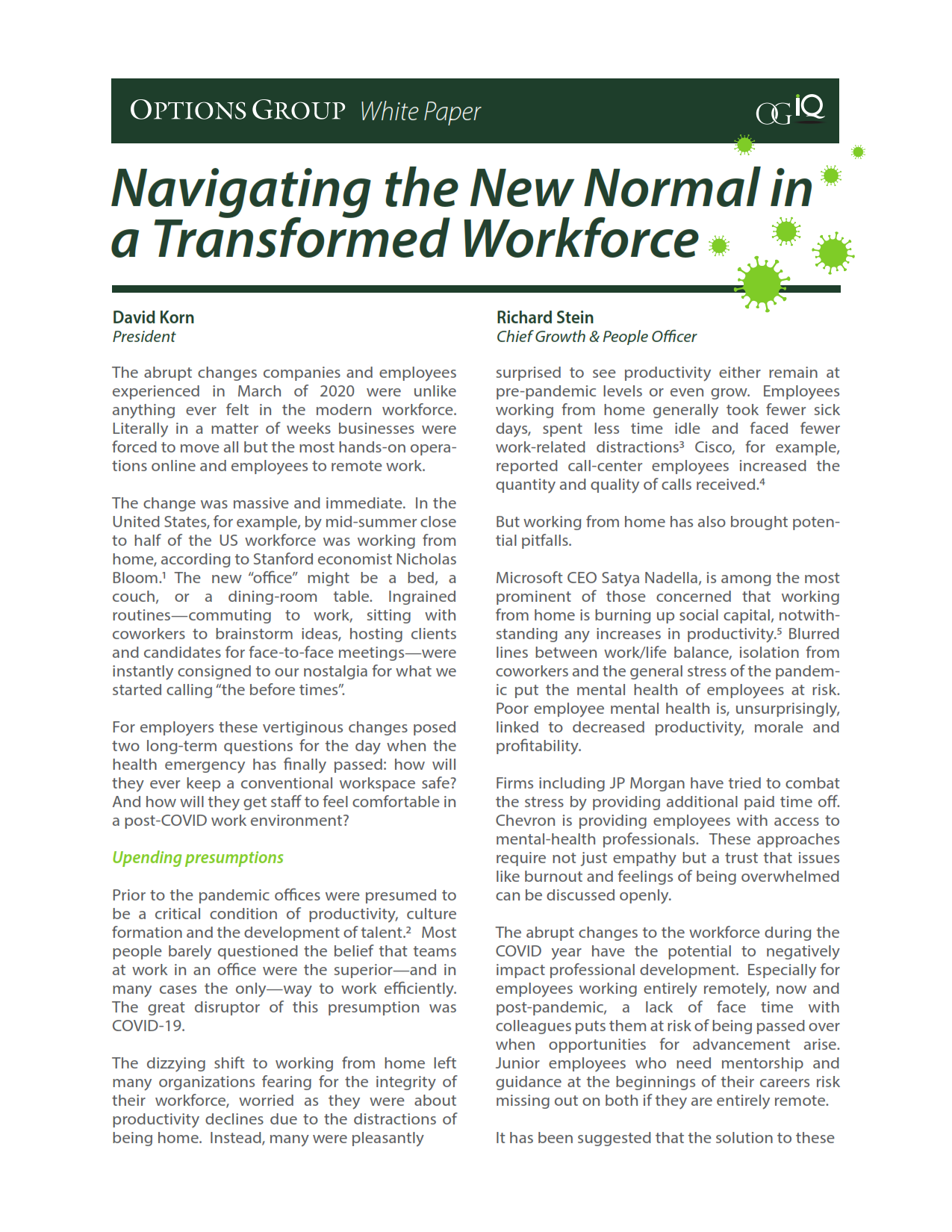 Navigating The New Normal - Options Group London